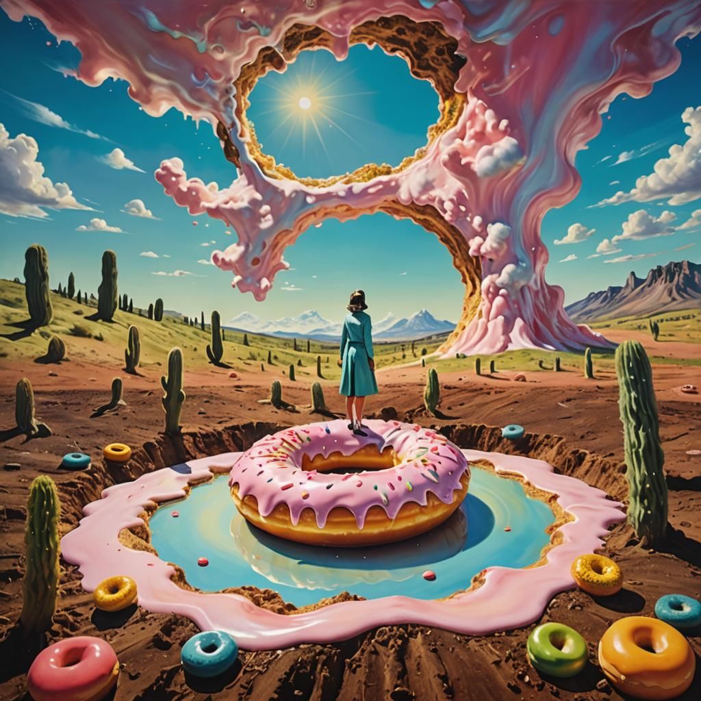 Surreal Transformation: Woman to Doughnut, Man to Pepino