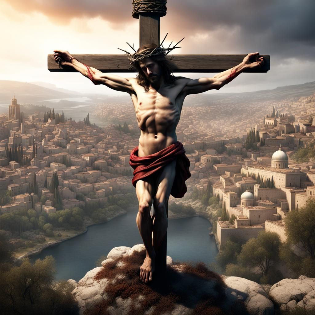 Jesus Christ on the Cross: Matte Painting