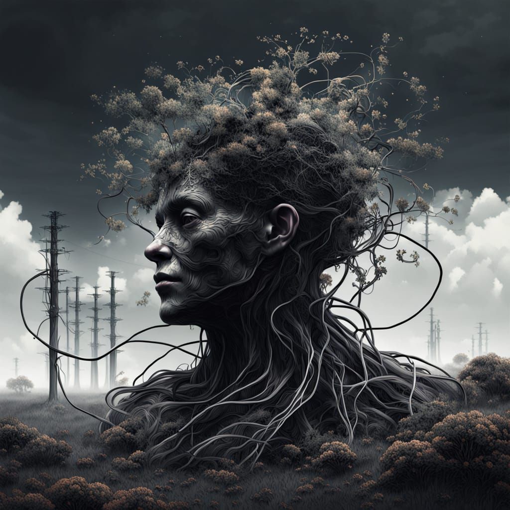Surreal Dystopian Figure Emerges from Twisted Audio Landscap...
