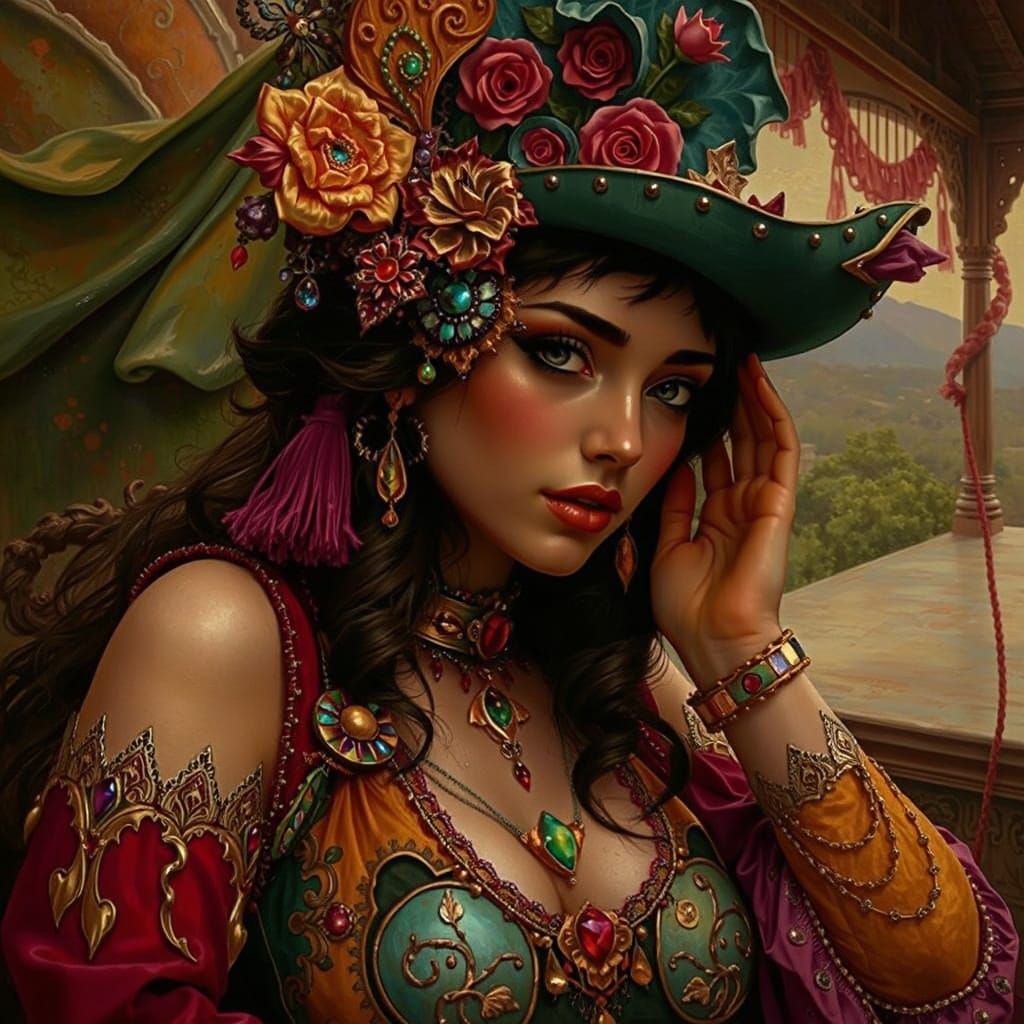 Psychedelic Fractal Calligraphy in Deep Triadic Colors