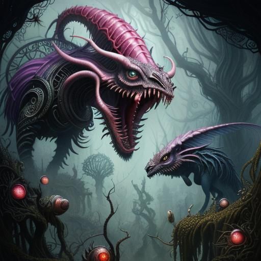 Surreal Post-Apocalyptic Wonderland of Zebrafish and Demons