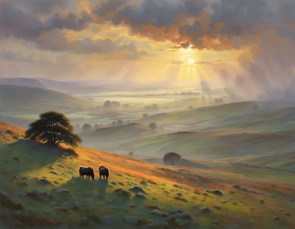 Mystical Scottish Moorland Sunrise