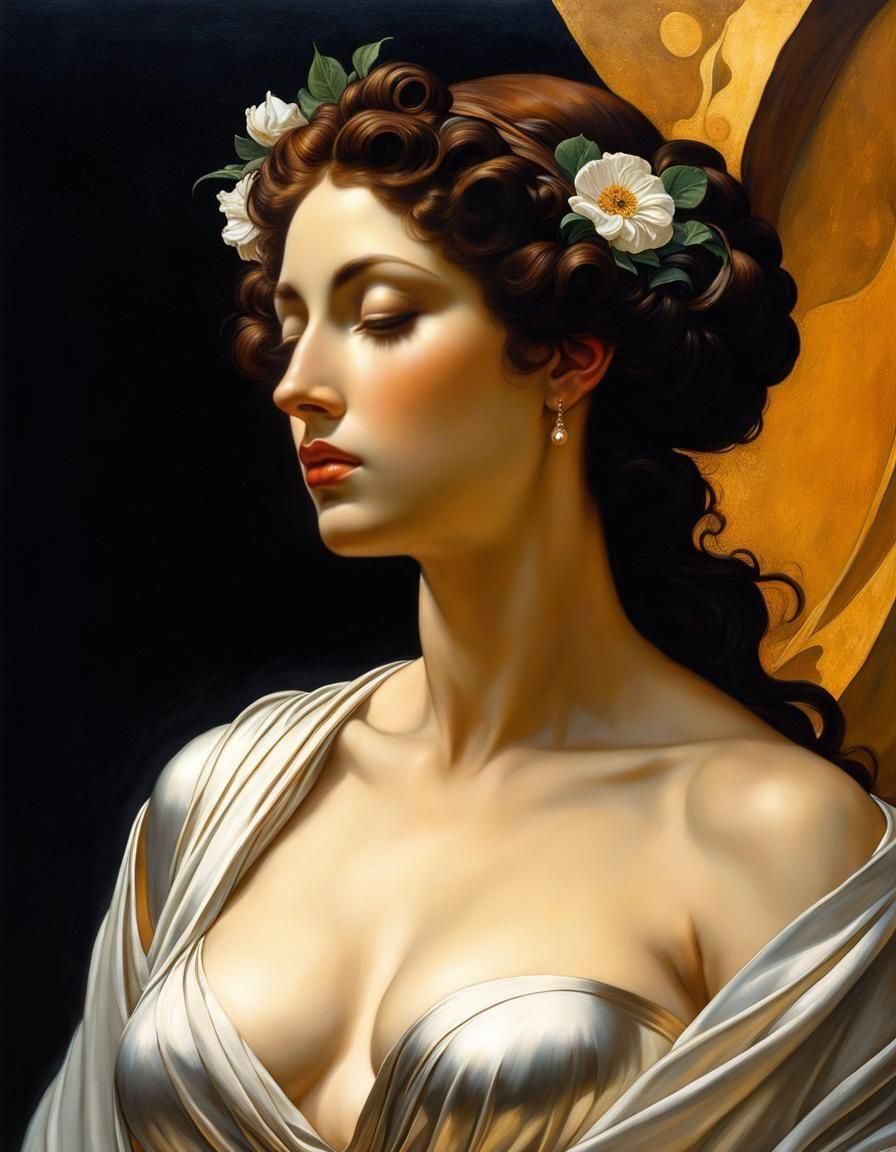 Classical Beauty Sunbathing on Mars