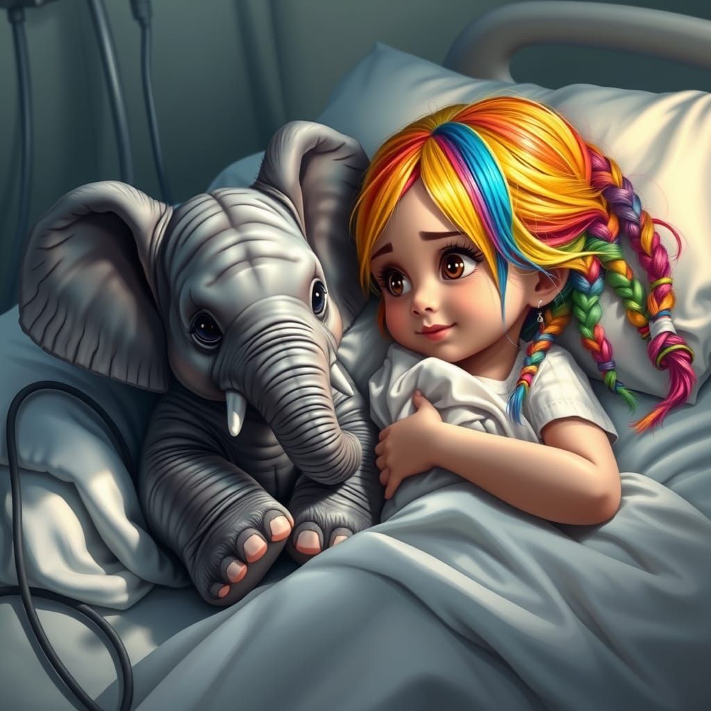 Whimsical Hospital Scene in Realistic Digital Art