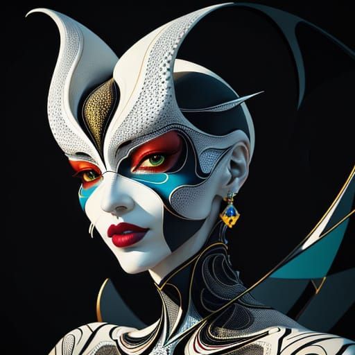 Elegant Expressionist Masterpiece in Fractal Geometric Style