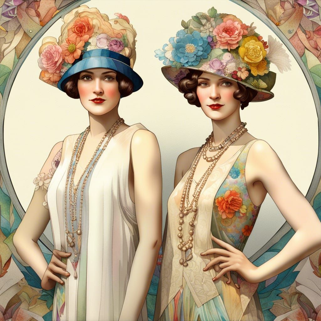 1920s Supermodels in Art Deco Style