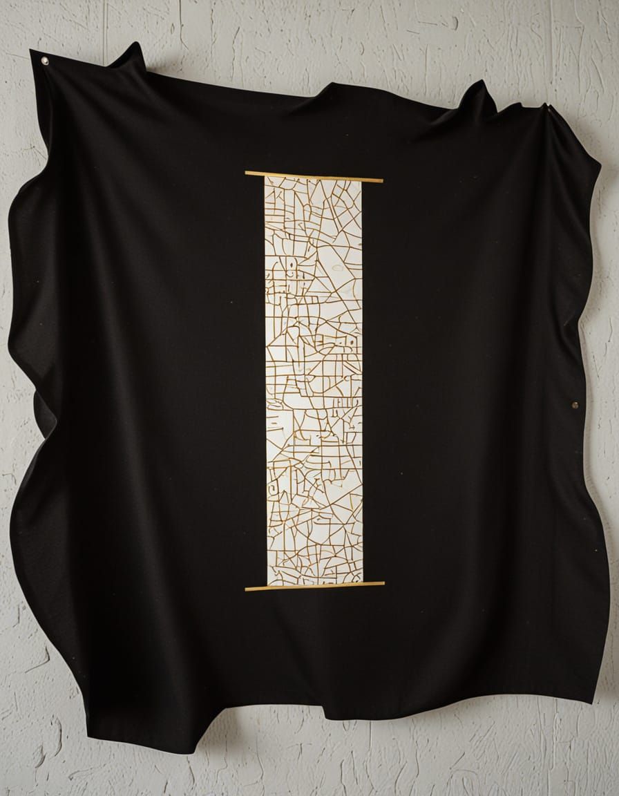 Vibrant Museum Map in a Tapestry of Gold and Silver