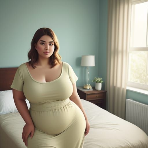 Vibrant Portrait of a Beautiful Woman in Bedroom