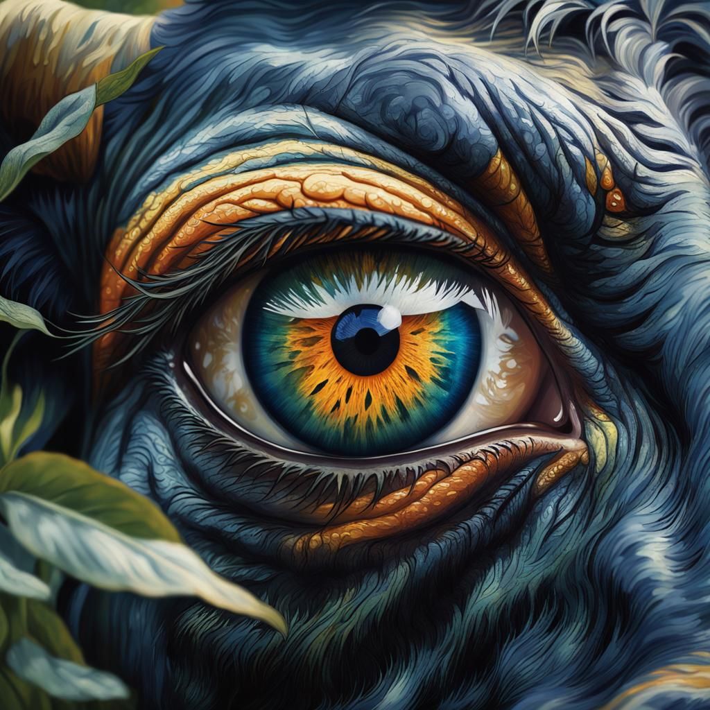 Mystical Eye Looking Through Bullseye: Hyper-Realistic Conce...