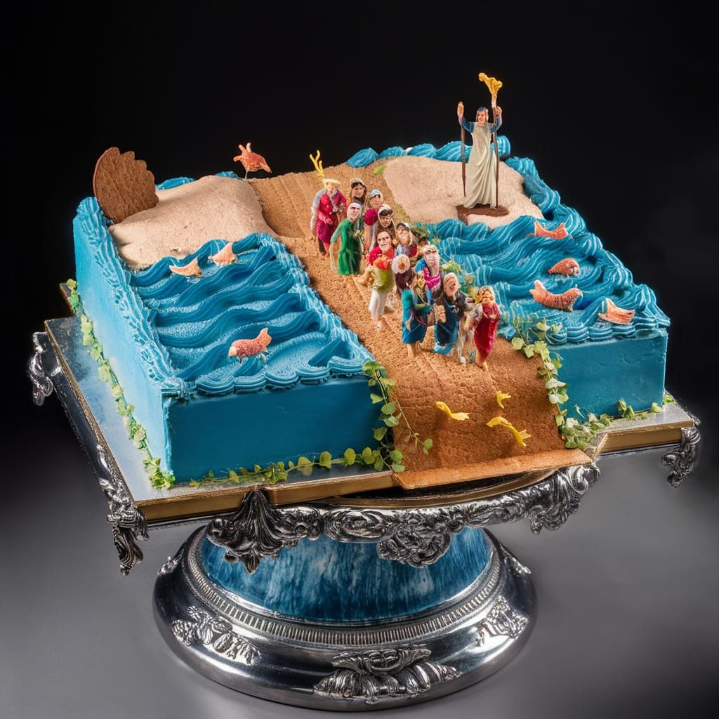 Moses Parting Red Sea Cake: Biblical Masterpiece
