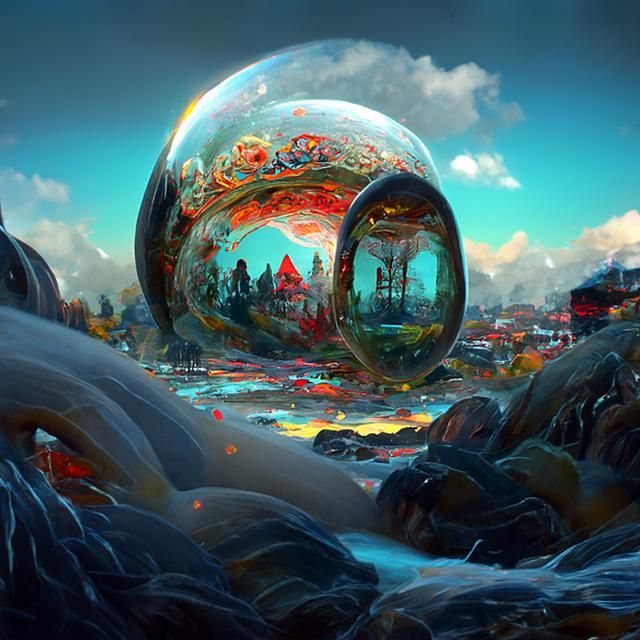 Ethereal Alternate Reality Reflected in Bubble