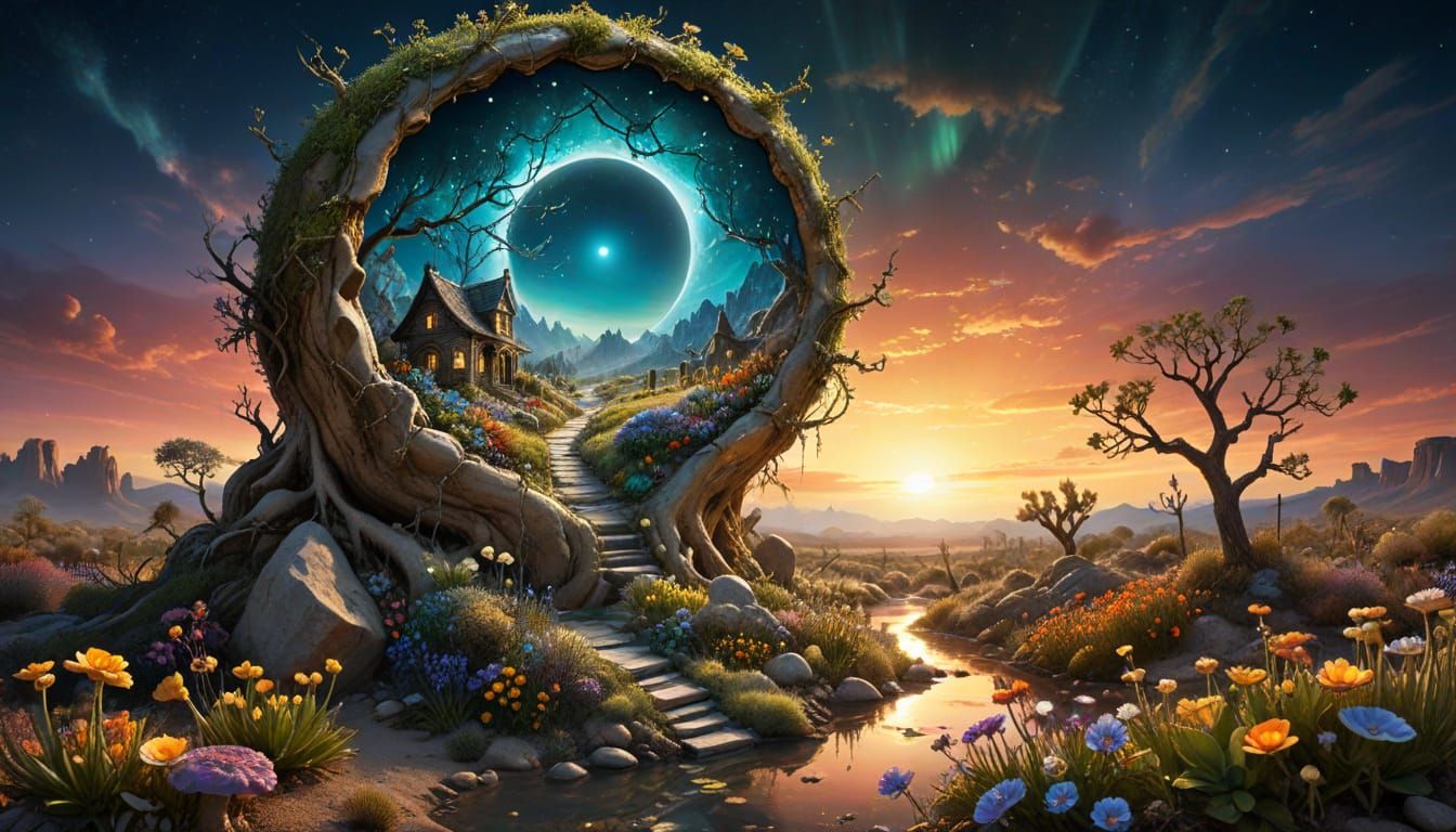 Surreal Geode Eye in Cyberpunk Aesthetic