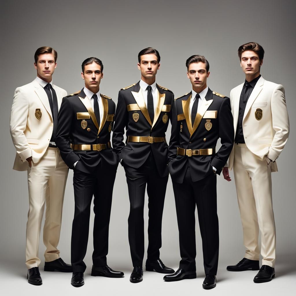 Team of Suited Italian Police in Formal Attire