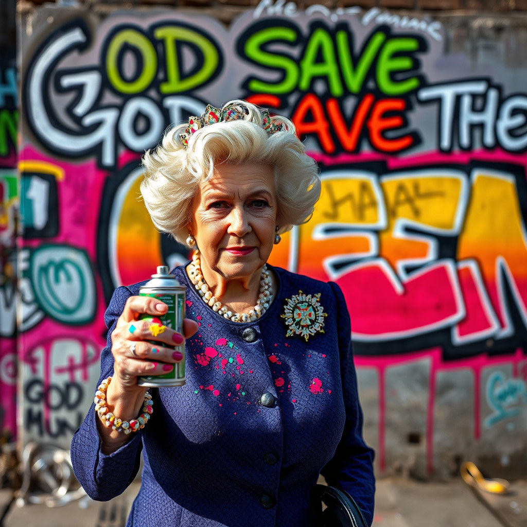 Queen Camilla in Street Art Photo