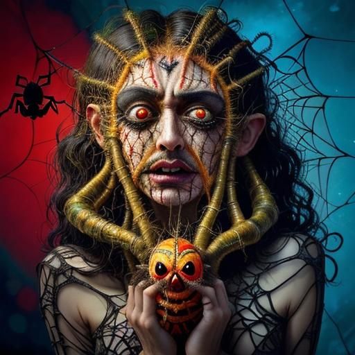 Surreal Pagan with Spiderweb Eyes