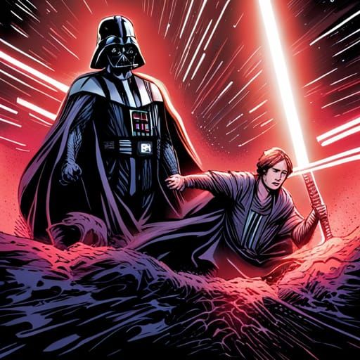 Darth Vader vs Anakin Skywalker in Comic Book Art