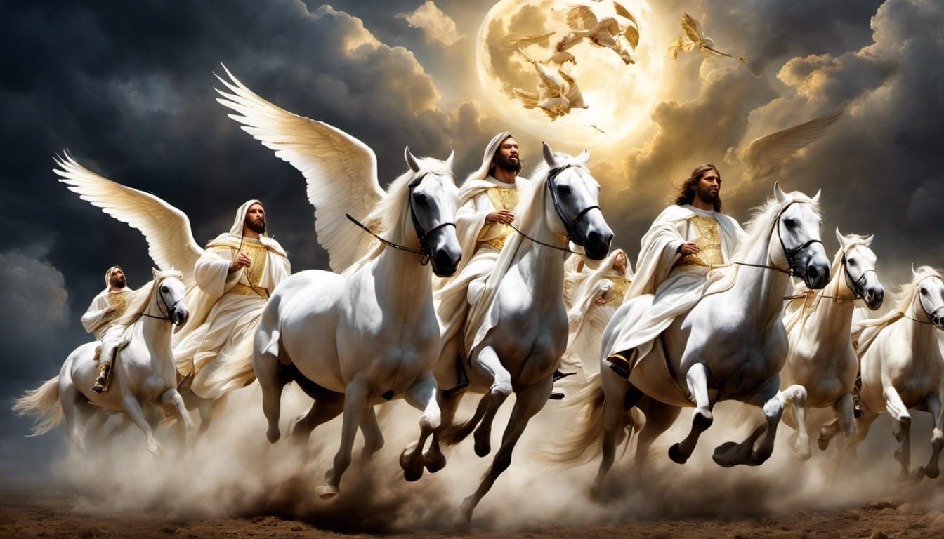 Jesus Leads Angelic Host in Epic Battle