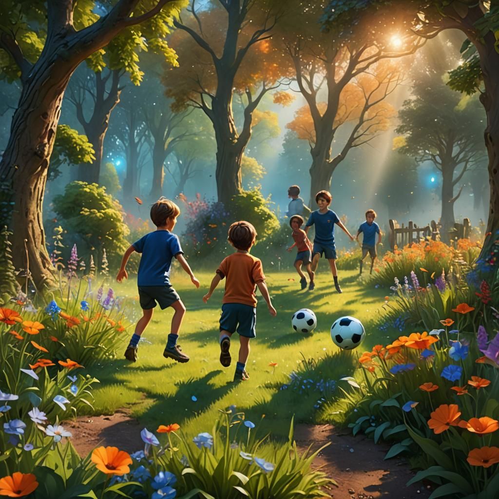 Children's Fantasy Football Game in Hobbit Garden