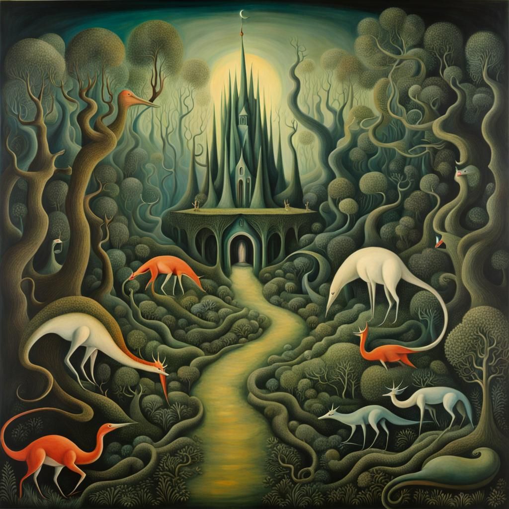 Eldritch Forest in Surrealist Style