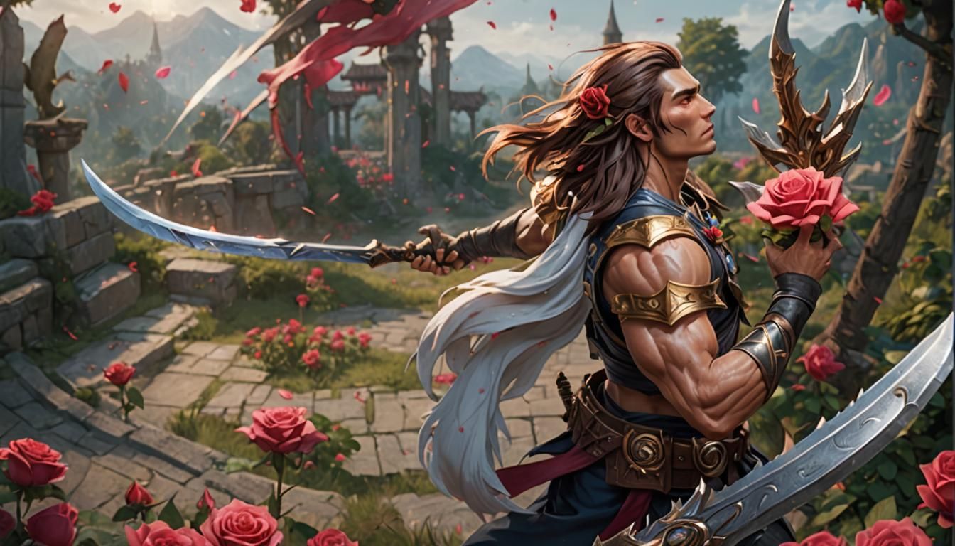 Yone Rose God Digital Art: League of Legends