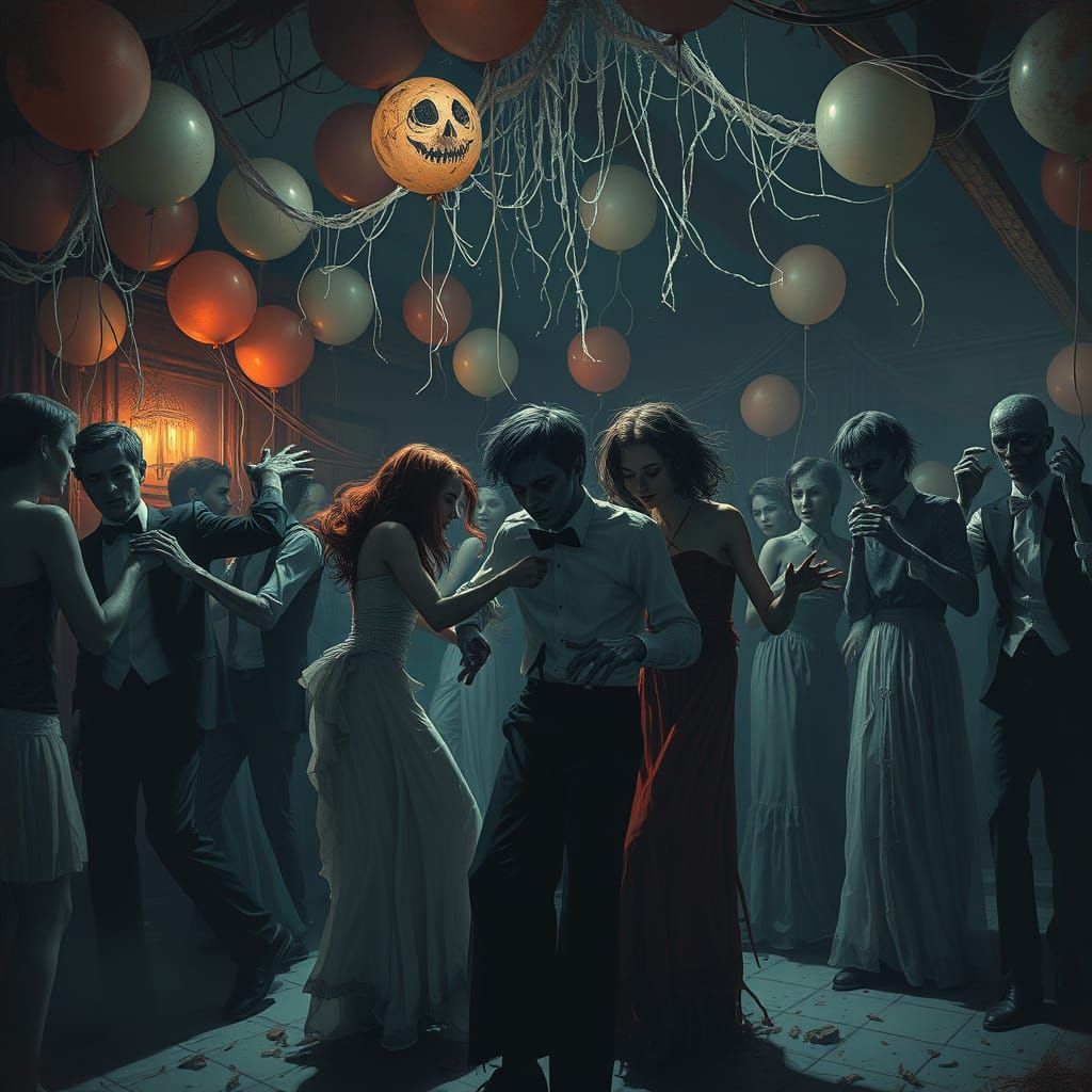 Teenage Zombies Dance at Spooky Graveyard Prom