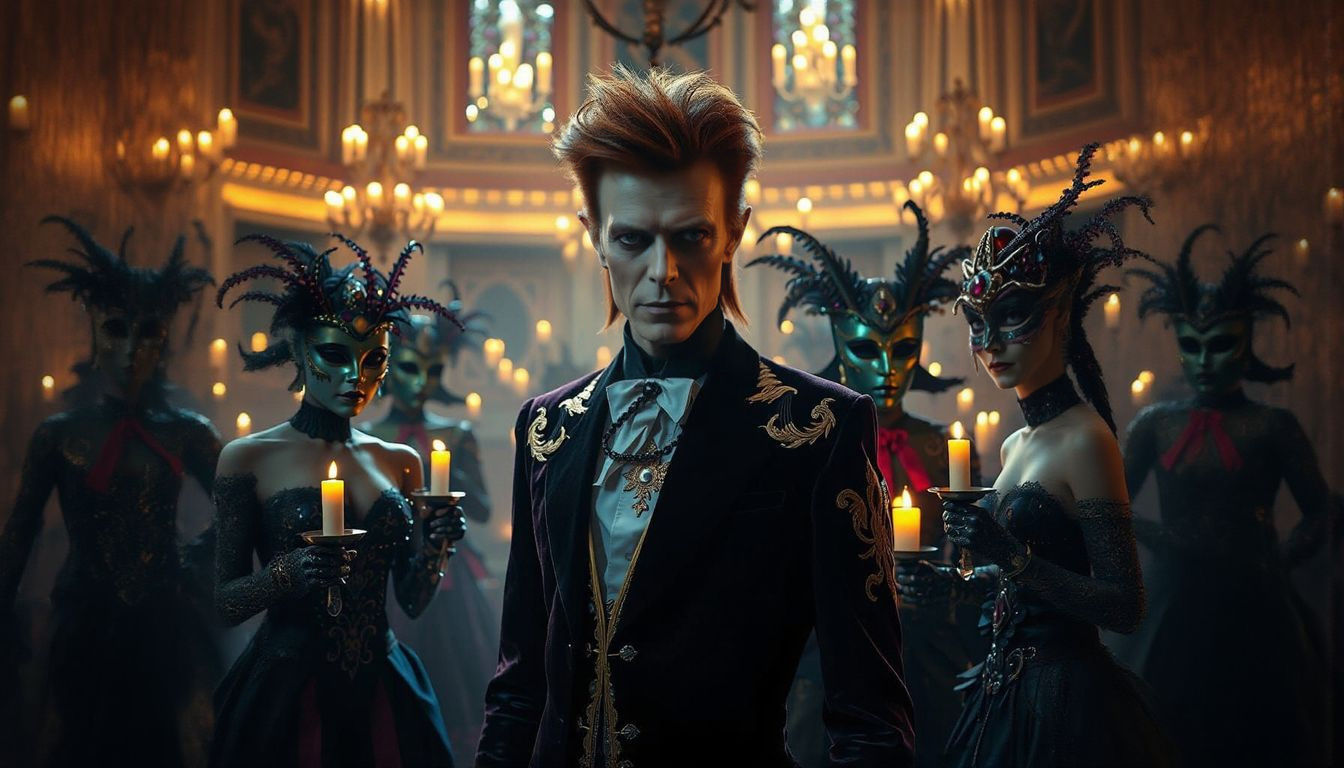 Ethereal Goblin King in Velvet Attire, Waiting in Shadows