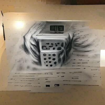 Hyperdetailed Charcoal Drawing of a Millisecond Microwave