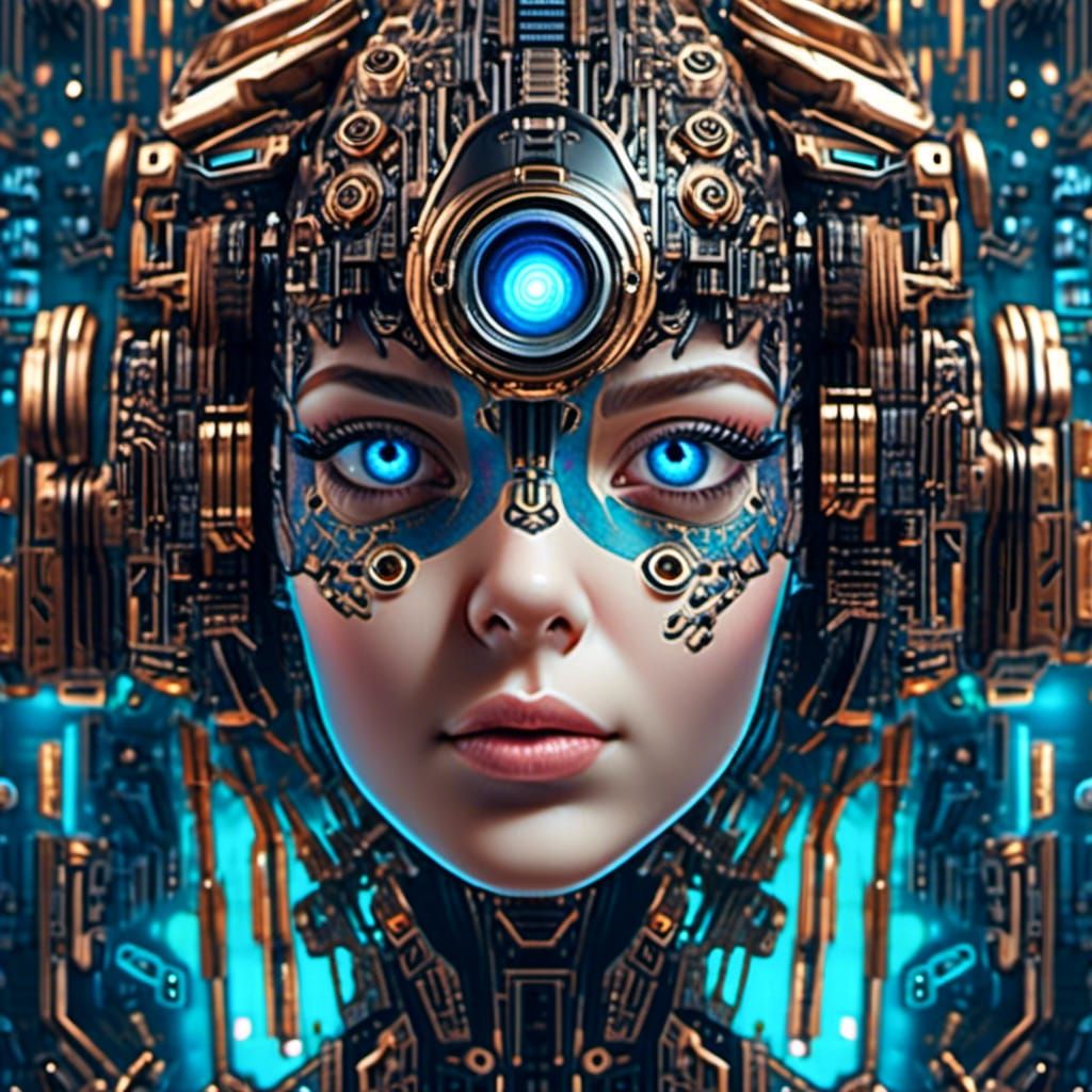 Cyberpunk Eye with Circuitry by Aleksander Gierymski
