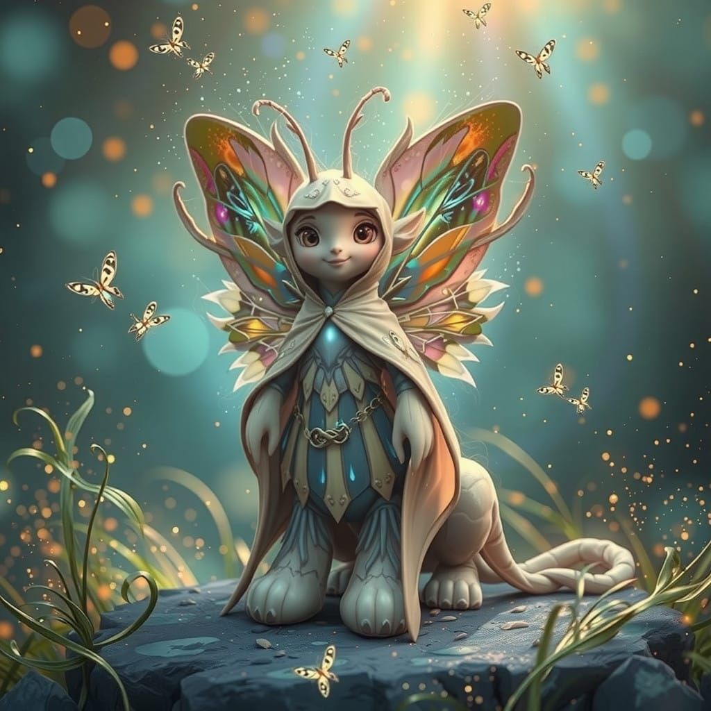 Majestic Firefly in Whimsical Vortex