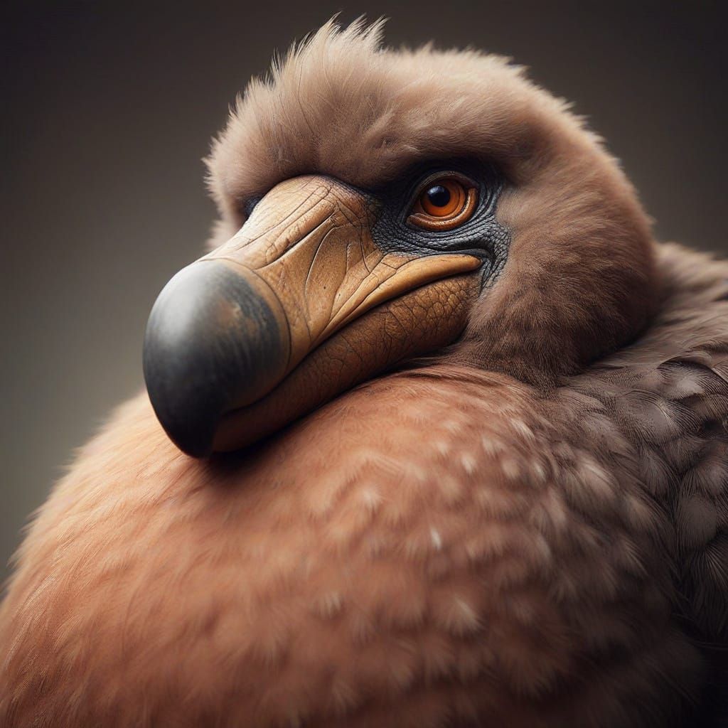 Sarcastic Obese Dodo Bird Portrait in Digital Art