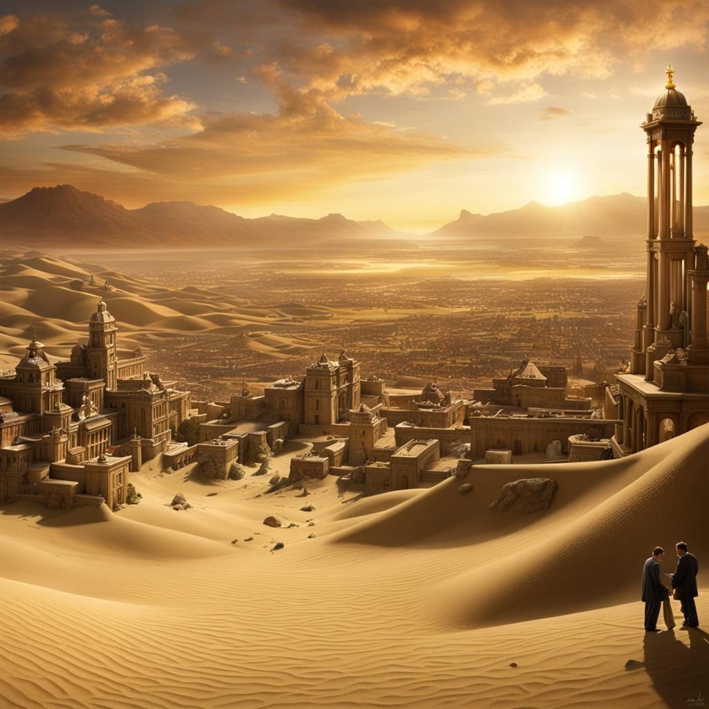 Hourglass Sands: A Detailed Matte Painting of Time