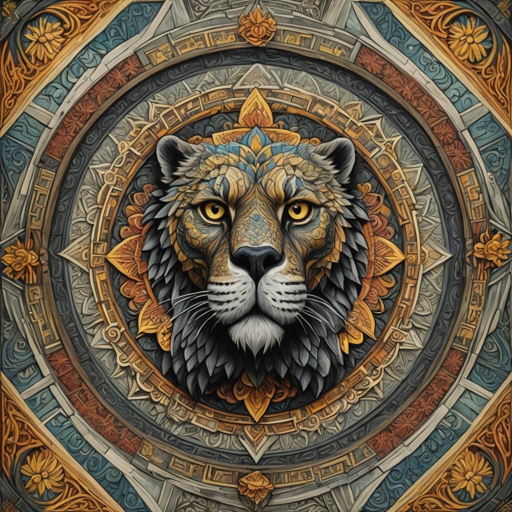 Oaxaca Fusion: Jaguar and Eagle in Surreal Style