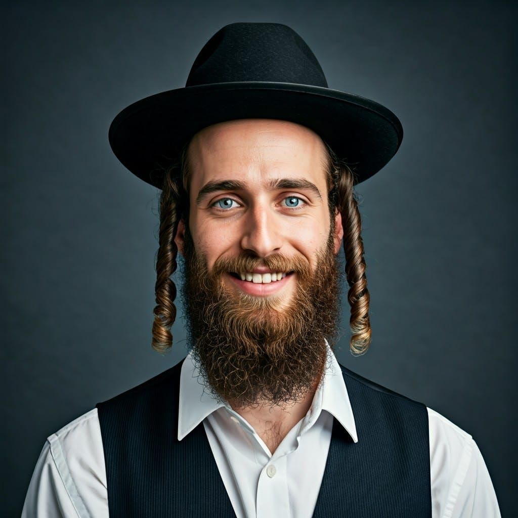 Handsome Hasidic Jewish Man in Traditional Attire