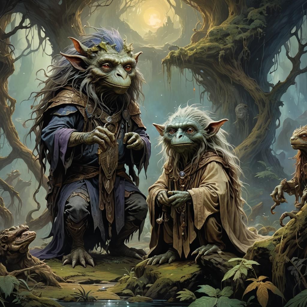 Cosmic Fantasy Creature Design in Oil Painting