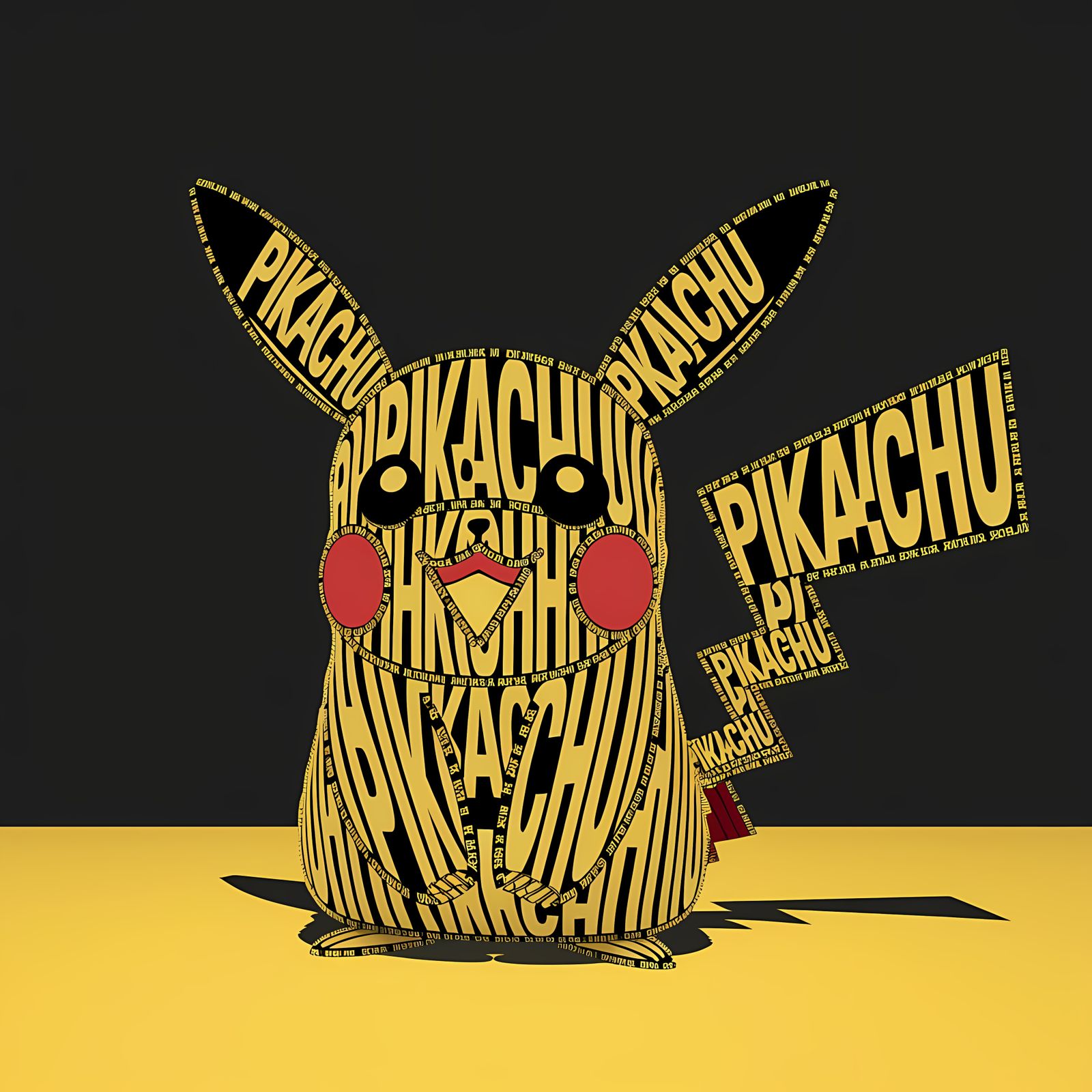 Pikachu in Pop Art Typography