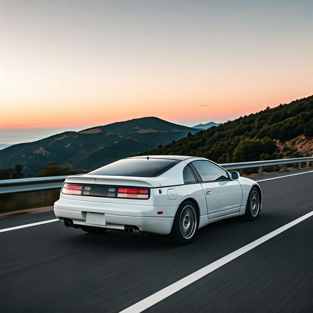 Sleek White Nissan 300ZX Speeds Through Breathtaking Altaï R...