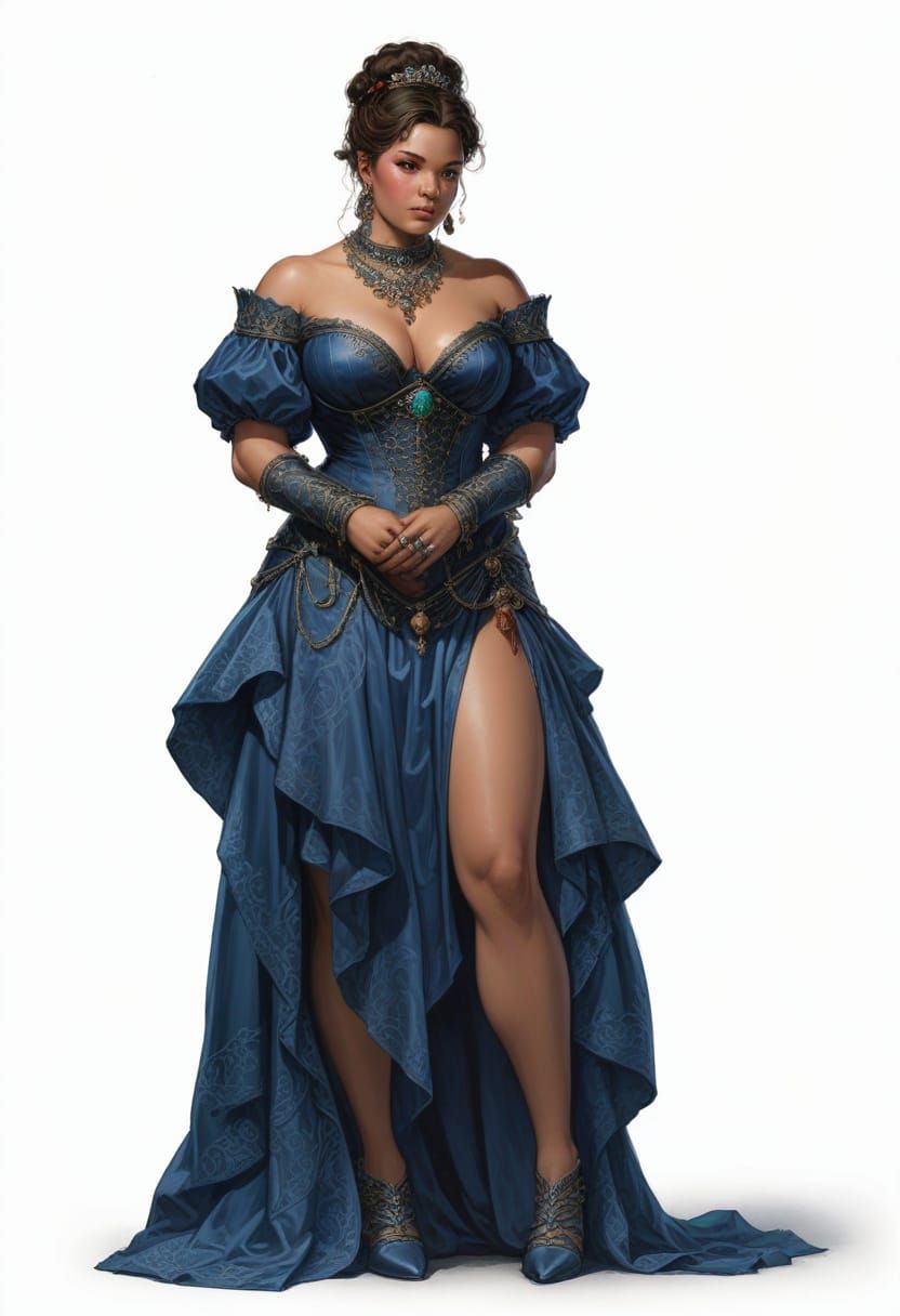 Renaissance Lady in Full Color Fantasy Art Style