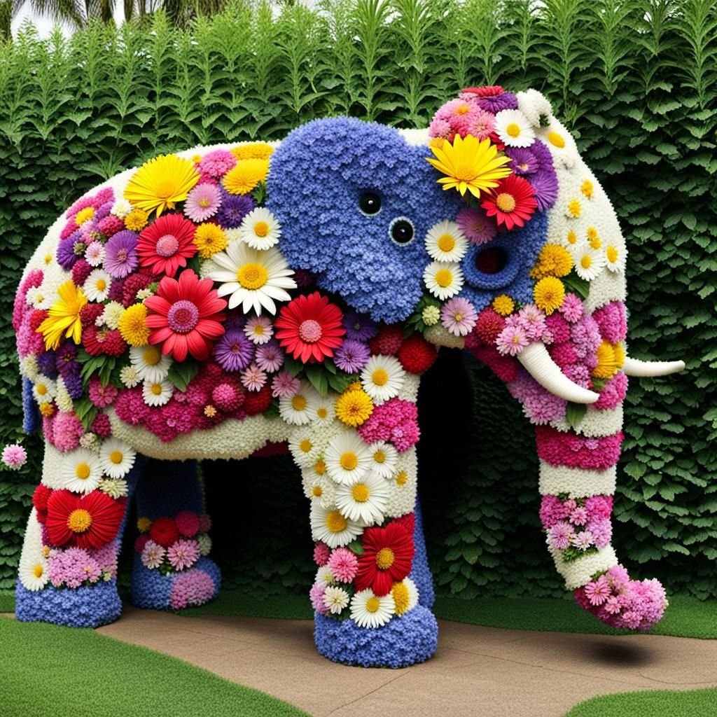 Floral Elephant: A Whimsical Celebration of Nature