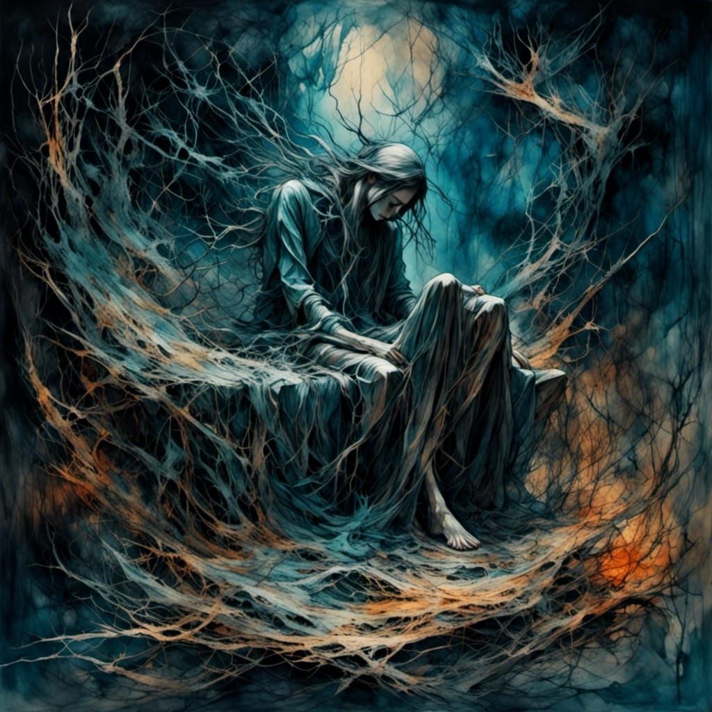 Sleep Paralysis Demon by Pablo Amaringo Style