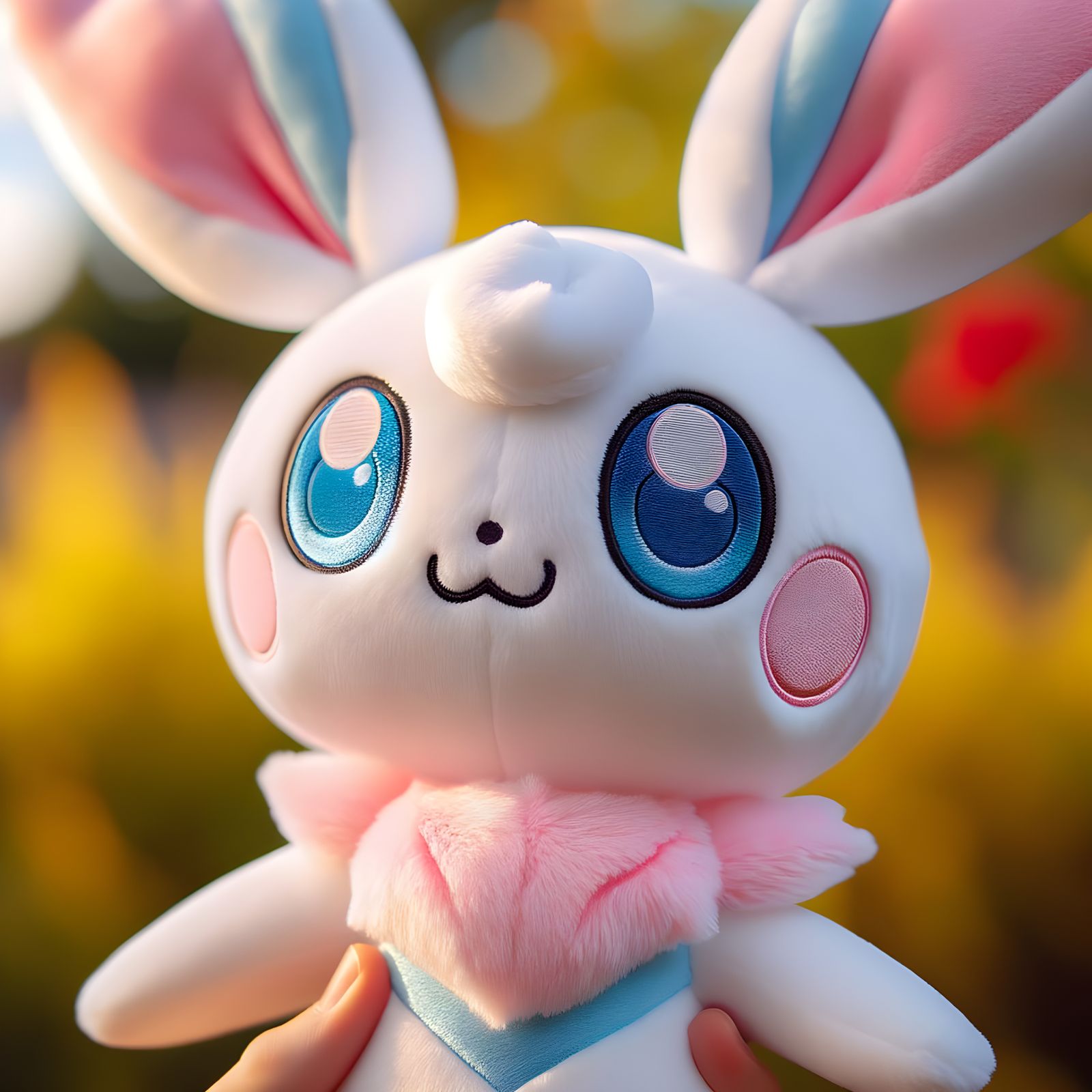 Close-Up of a Cute Plush Bunny Toy