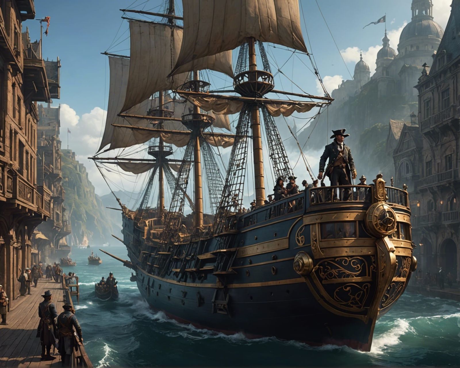 Steampunk Airship Mutiny in Baroque Style