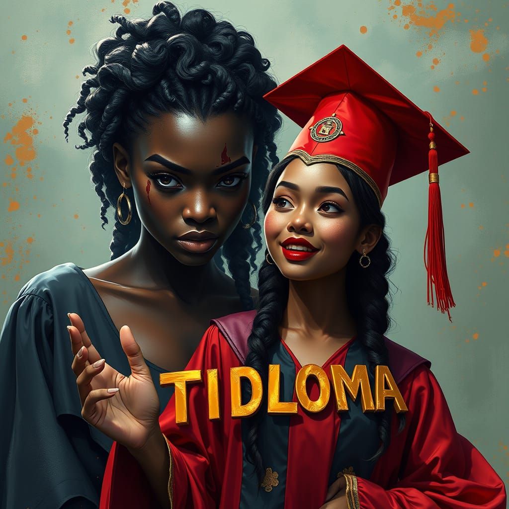 Fantastical Portrait of Envy and Hatred in a Complementary C...