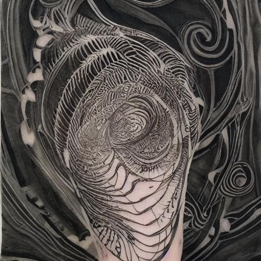 Old Fashioned Tattoo Girl in Dark Fantasy Style