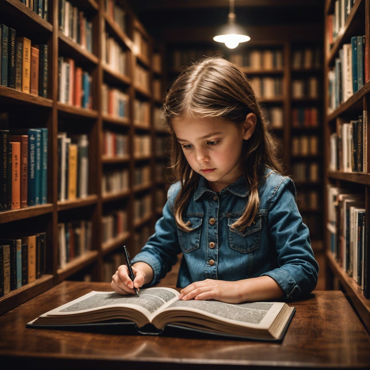 Girl Chooses Book Over Tech: Hyperrealistic Render