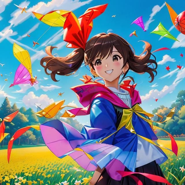 Kites Soaring in a Magical Field of Dreams