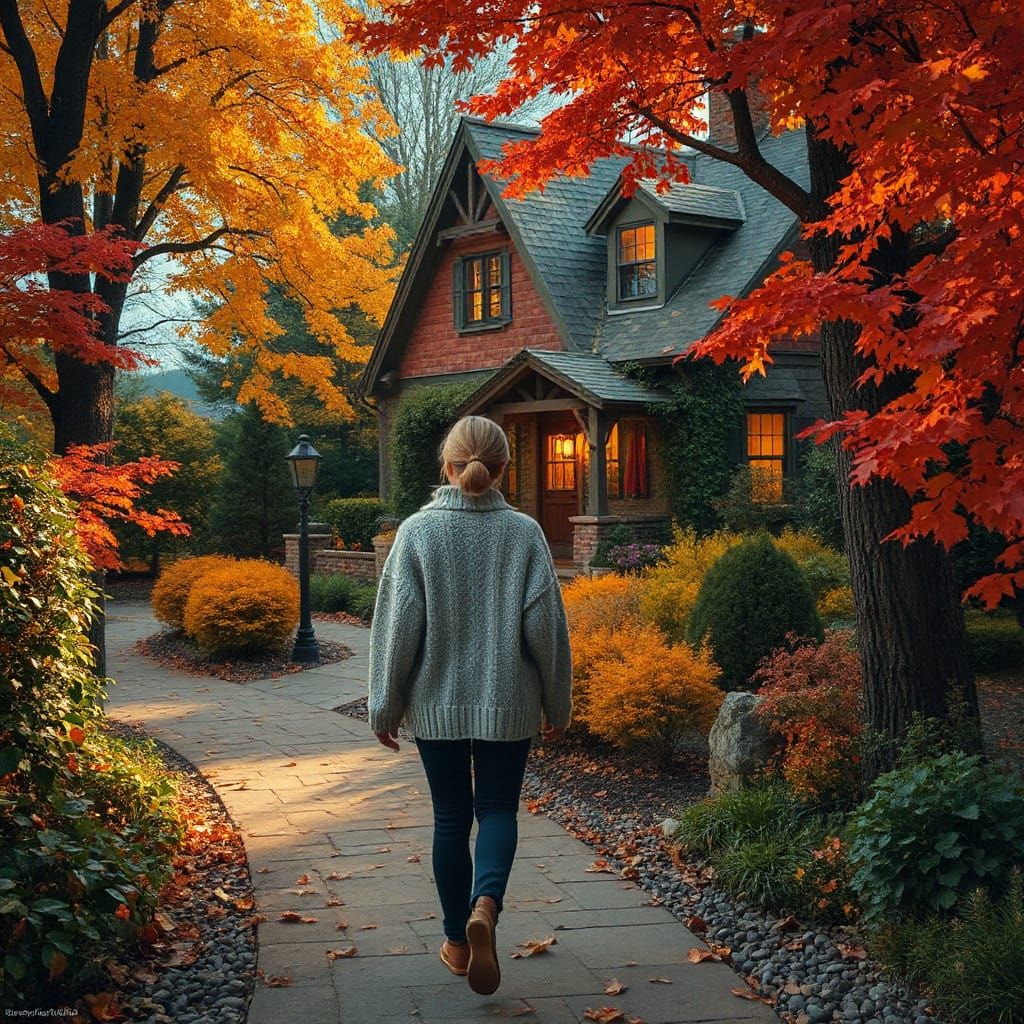 Autumn Cottage Retreat in Golden Light
