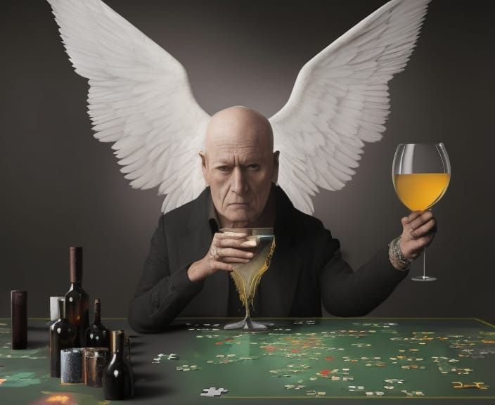 Drunken Fortune Teller Reads Tarot Cards in Gothic Style