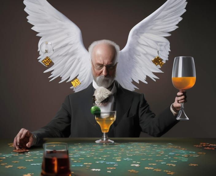 Alcoholic Fortune Teller Reads Tarot in Gothic Style