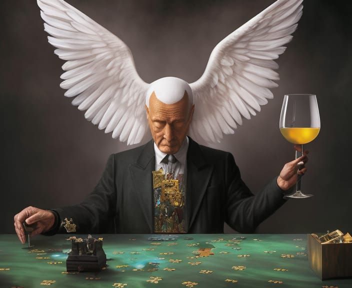 Drunken Fortune Teller Assembles Puzzles, Gothic Masterpiece