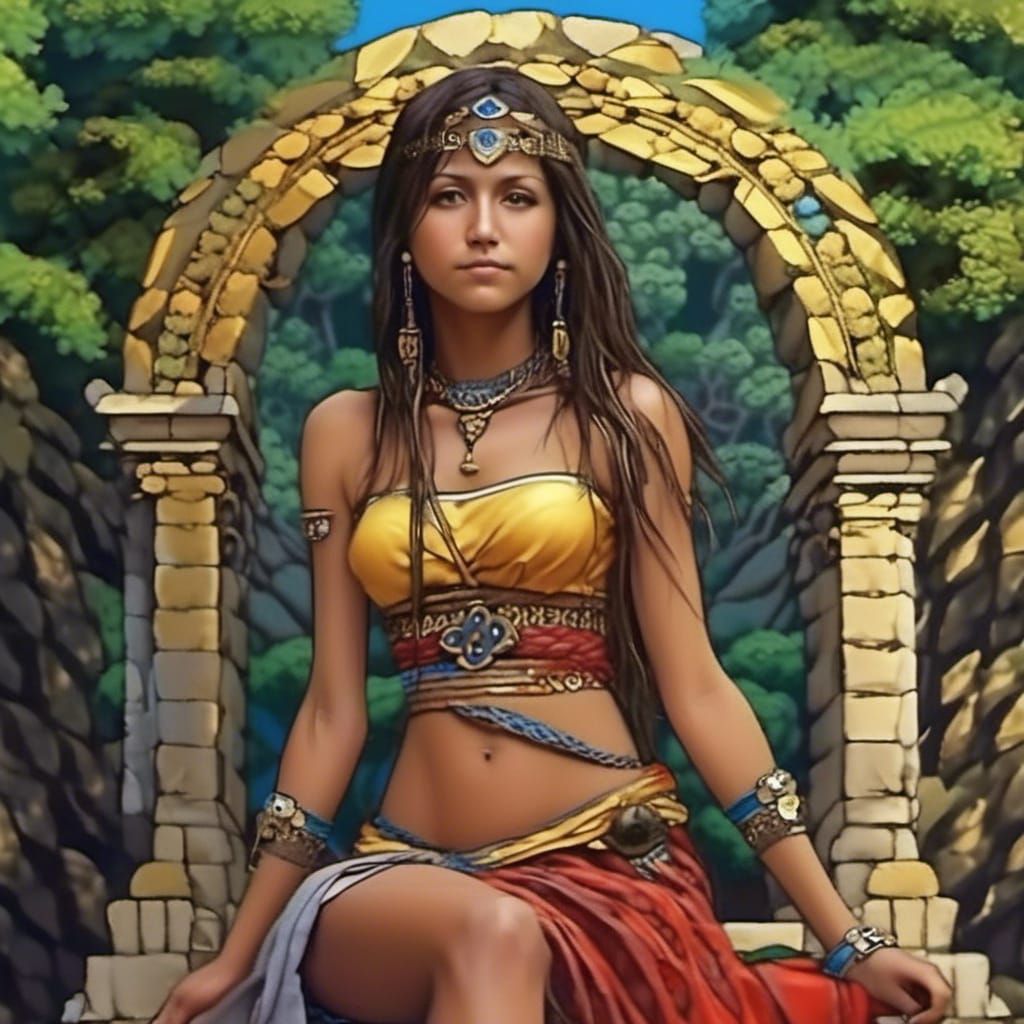 Fantasy Island Temple Ruins with Celtic Dress